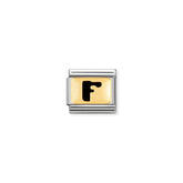 Nomination Composable Classic SCHWARZE BUCHSTABEN Edelstahl und 18K-Gold (06_F)